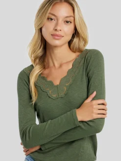 Langarmshirt mit Spitze