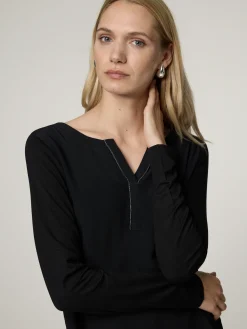 Langarmshirt mit Strasssteinen