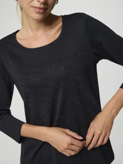 Langarmshirt mit Strasssteinen