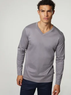 Langarmshirt mit V-Ausschnitt