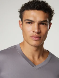 Langarmshirt mit V-Ausschnitt