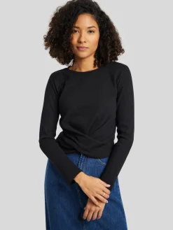 Langarmshirt mit Wickel-Optik