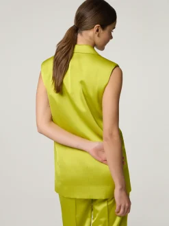 Lange Weste aus Satin