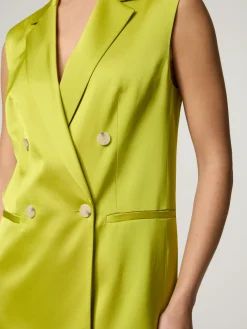 Lange Weste aus Satin