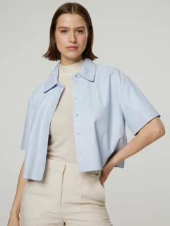 Lederhemd im Boxy Fit MACAYA