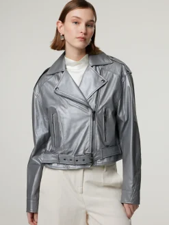 Lederjacke im Biker-Look