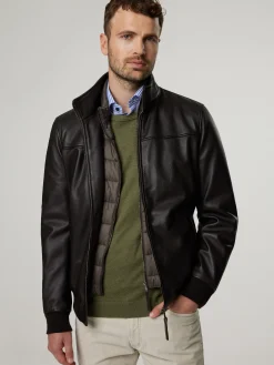 Lederjacke mit Blende