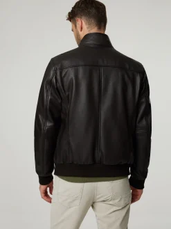 Lederjacke mit Blende