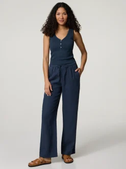 Leinenhose im Wide-Fit