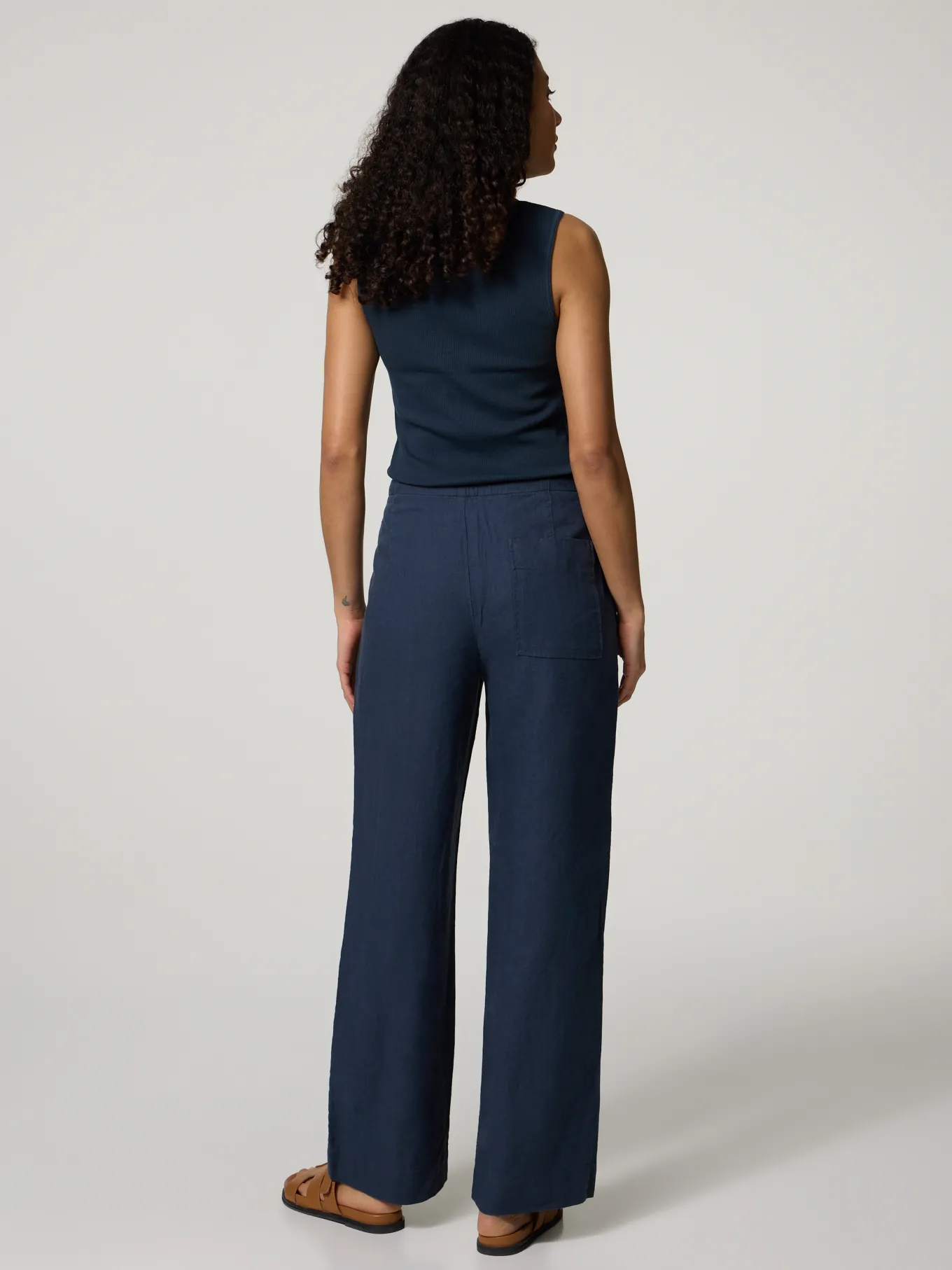 Leinenhose im Wide-Fit