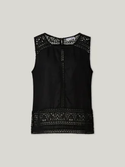 Leinentop mit Stickereien