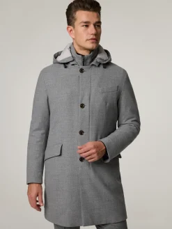 Mantel mit abnehmbarer Kapuze