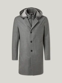 Mantel mit abnehmbarer Kapuze