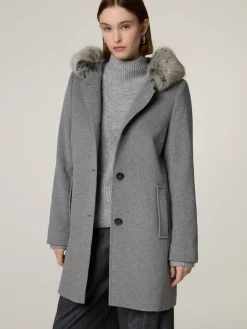 Mantel mit Kunstfell