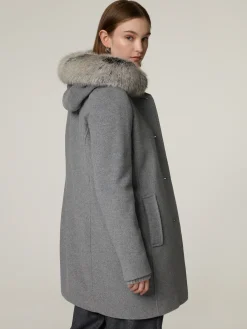 Mantel mit Kunstfell