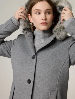 Mantel mit Kunstfell