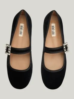 Mary-Jane Ballerinas aus Samt