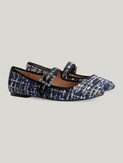 Mary-Jane Ballerinas mit Tweed