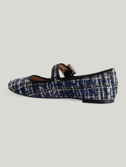 Mary-Jane Ballerinas mit Tweed