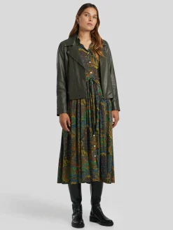 Maxikleid aus Viskose mit Gurt