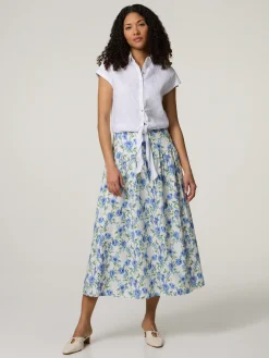 Midijupe aus Baumwolle