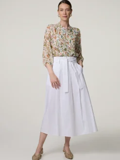 Midijupe aus Baumwolle