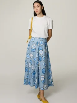 Midijupe aus Baumwolle