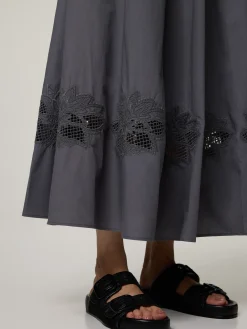 Midijupe aus Baumwolle