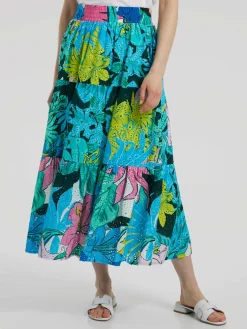 Midijupe aus Baumwolle