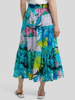 Midijupe aus Baumwolle