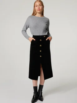 Midijupe aus Cord TILDO