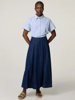 Midijupe aus Denim ALBATA