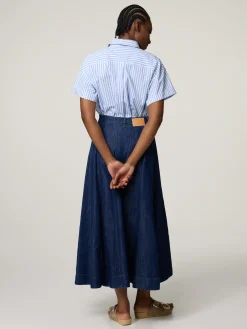 Midijupe aus Denim ALBATA
