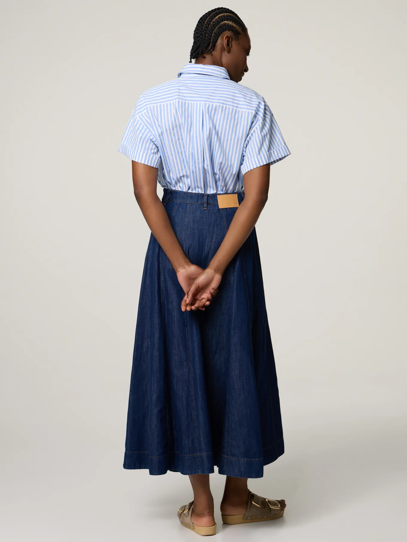 Midijupe aus Denim ALBATA