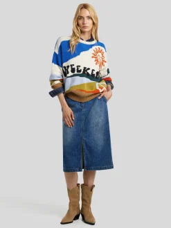 Midijupe aus Denim FLOYD