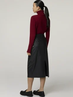 Midijupe aus Kunstleder MIEKO