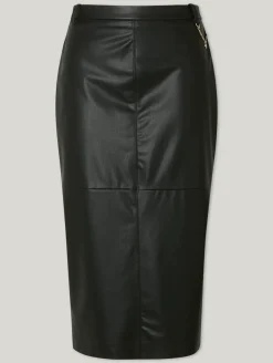 Midijupe aus Kunstleder MIEKO