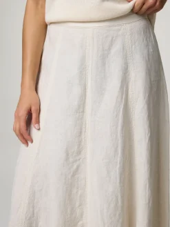 Midijupe aus Leinen