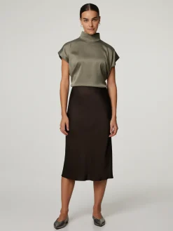 Midijupe aus Satin AGNETA