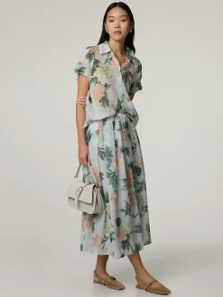 Midijupe mit Flower-Print