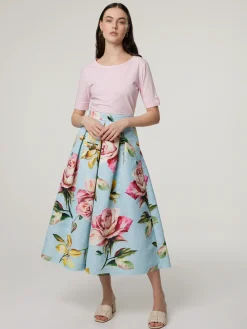 Midijupe mit Muster MATELASSE