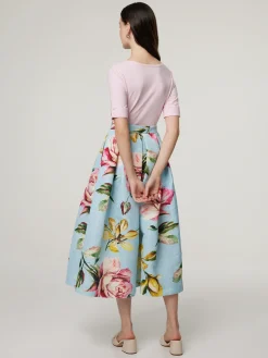 Midijupe mit Muster MATELASSE