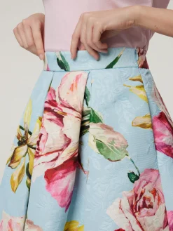 Midijupe mit Muster MATELASSE