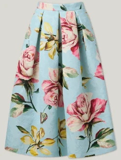 Midijupe mit Muster MATELASSE