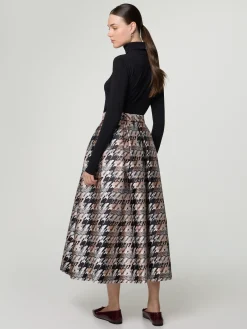 Midijupe mit Muster PIED IVORY