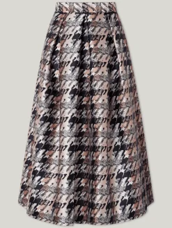 Midijupe mit Muster PIED IVORY