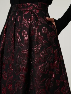 Midijupe mit Muster RED