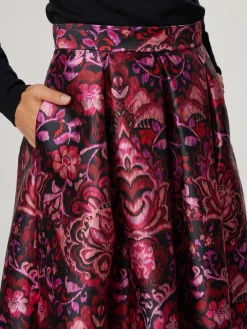 Midijupe mit Muster RED