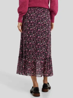 Midijupe mit Volants