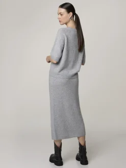 Midijupe mit Woll-Kaschmir- Mix